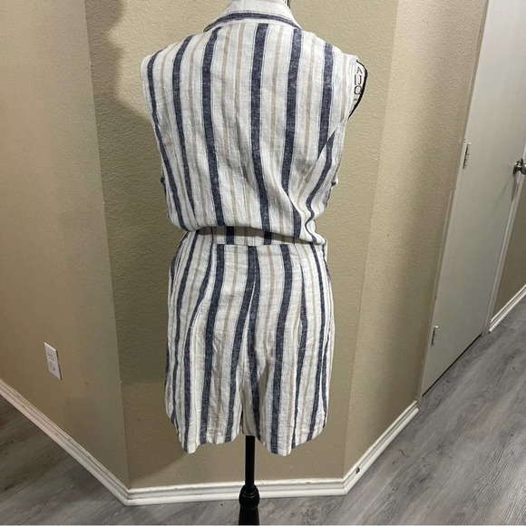 Love tree boho‎ linen blend jumpsuit size large - Picture 3 of 9